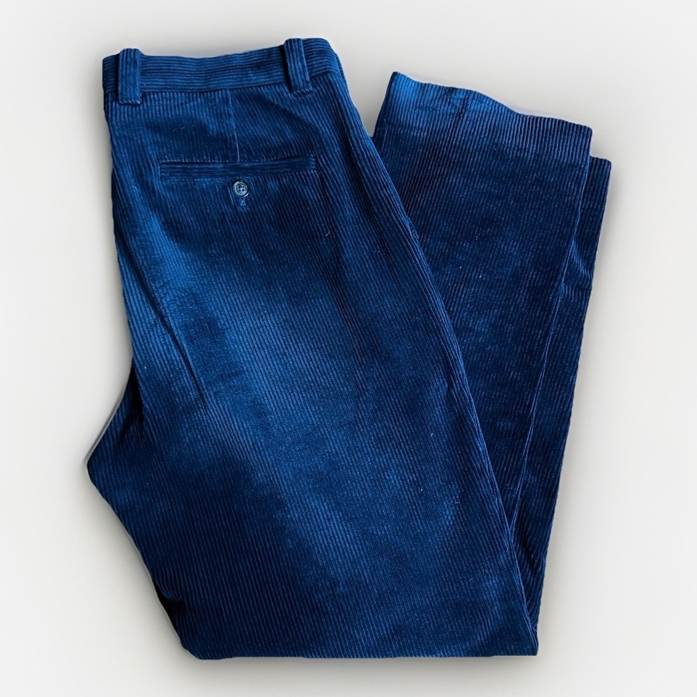 Brooks Brothers Clark Pants Mens 34x30 Blue Corduroy Chino Casual Preppy Money